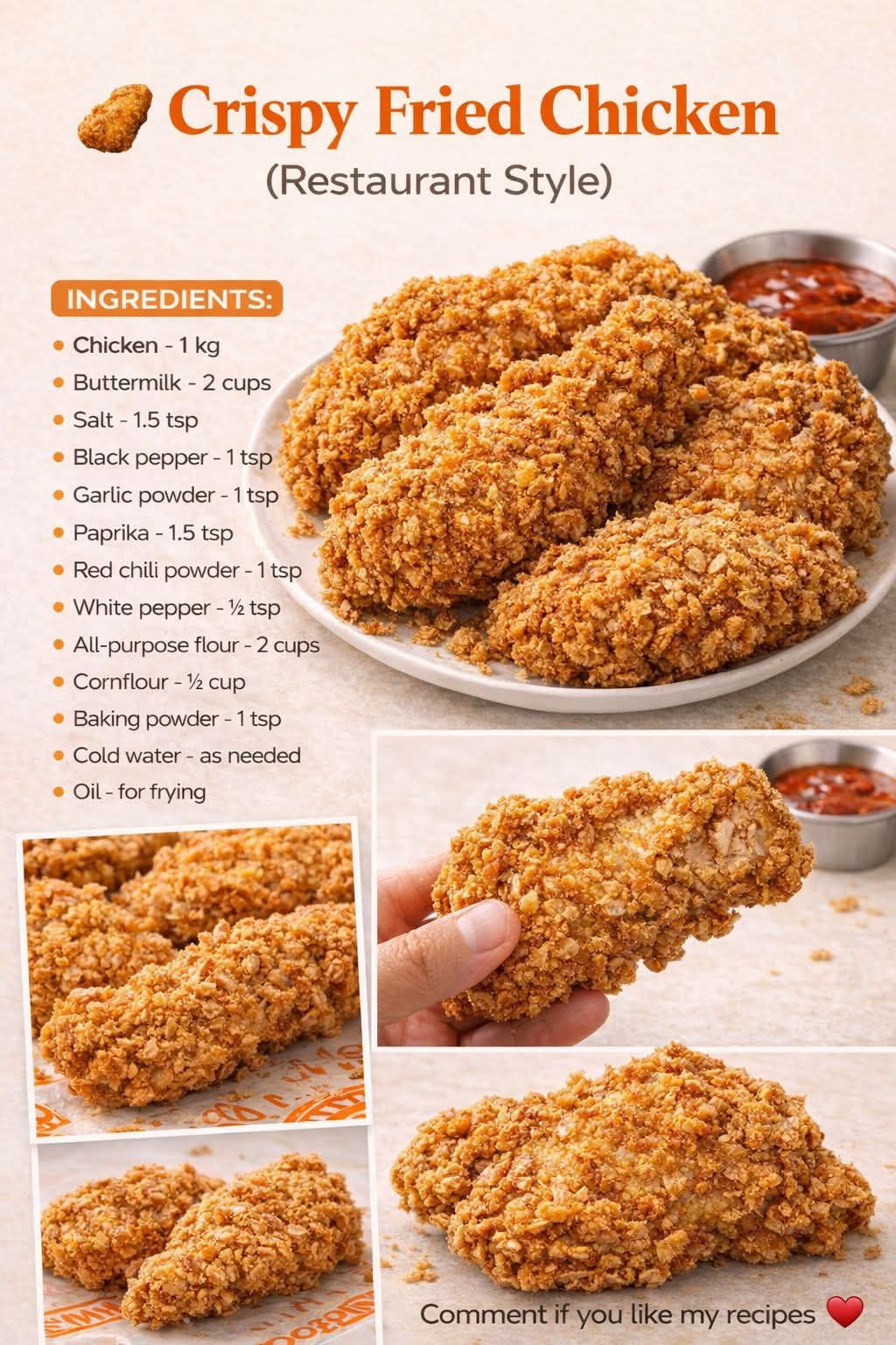 Crispy Fried Chicken (Restaurant Style)