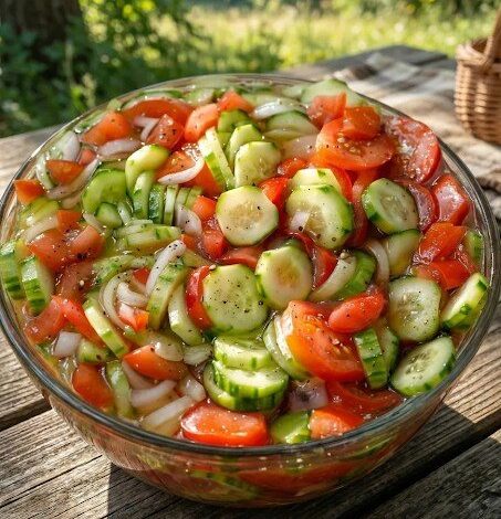 cucumber tomato onion salad