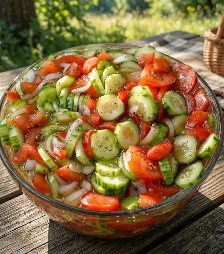 cucumber tomato onion salad