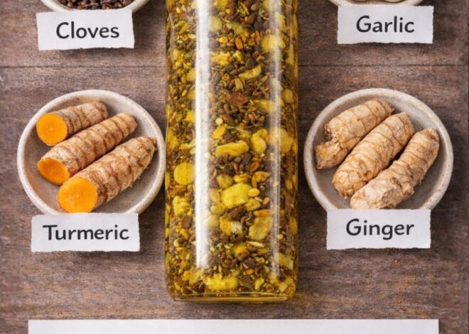 Detox Drink with Cloves, Garlic, Turmeric & Ginger